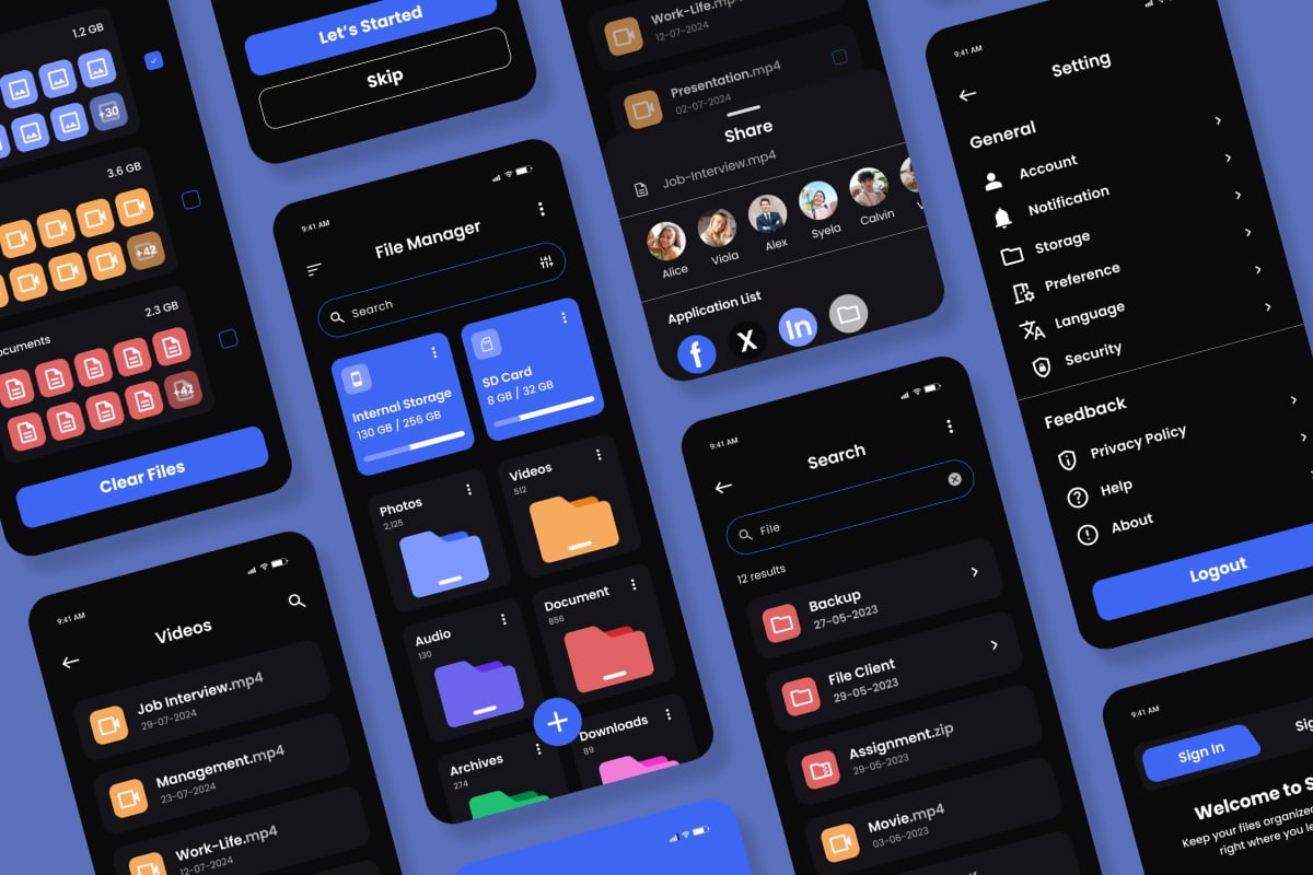 文件管理App界面设计模板 Sortly – File Manager Mobile App插图3 文件管理App界面设计模板 Sortly - File Manager Mobile App