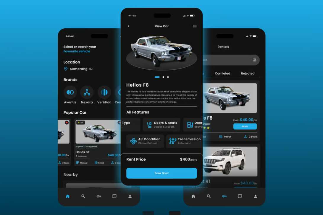 租车服务App界面设计模板 SwiftRides – Car Rental Mobile App插图2 租车服务App界面设计模板 SwiftRides - Car Rental Mobile App