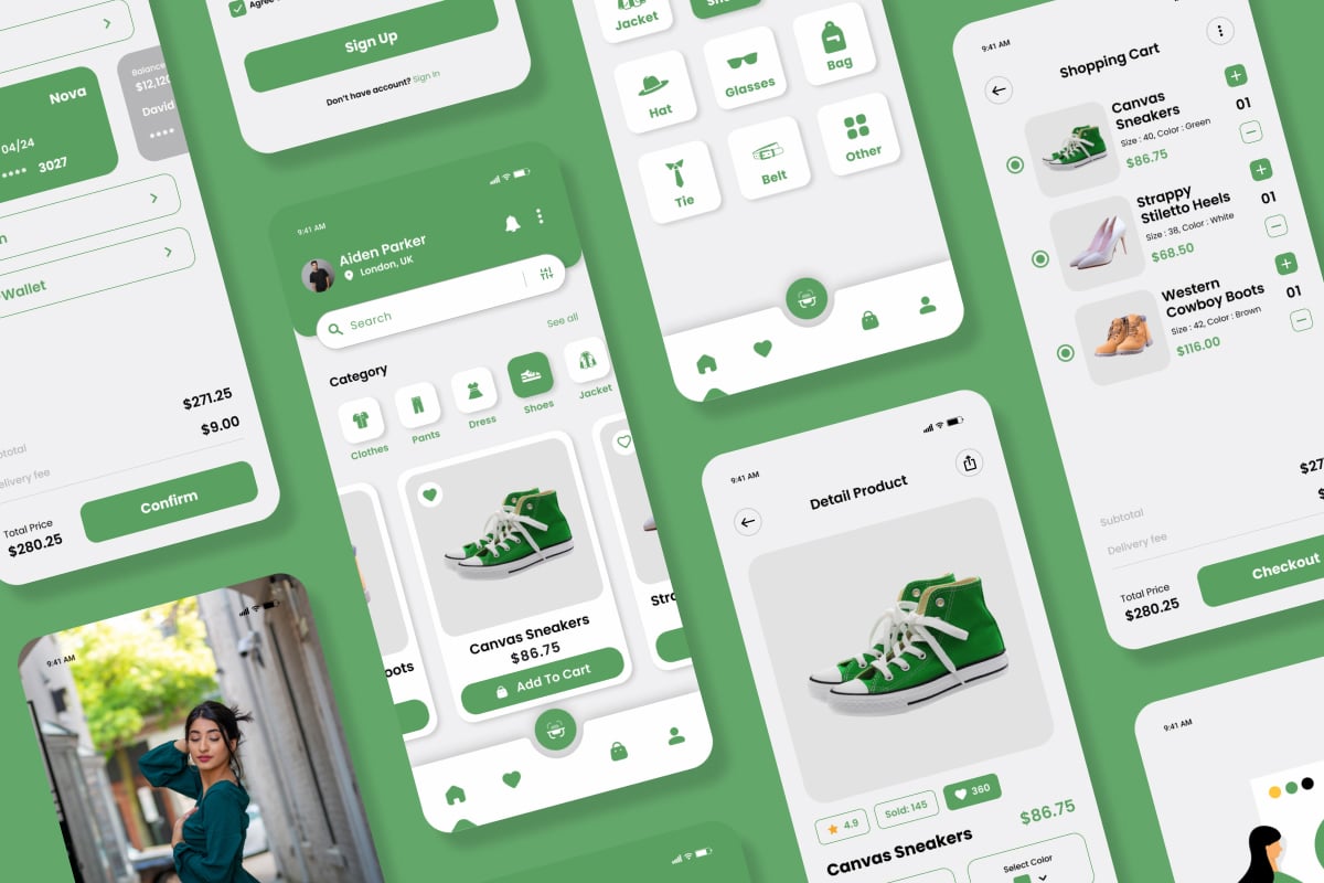 潮流服饰App UI设计套件 Tokomode – Fashion Mobile App UI Kit插图3 潮流服饰App UI设计套件 Tokomode - Fashion Mobile App UI Kit