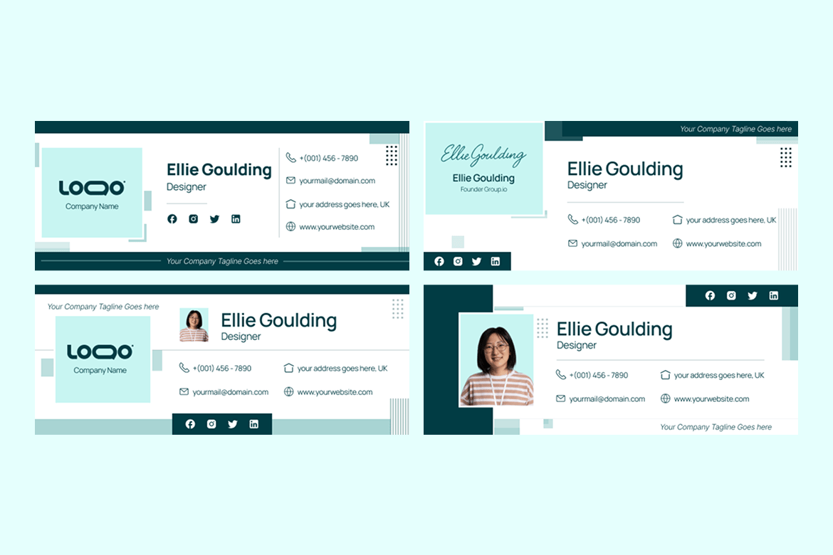 企业邮箱签名模板设计 Tosca Tide – Corporate Email Signature Template插图1 企业邮箱签名模板设计 Tosca Tide – Corporate Email Signature Template