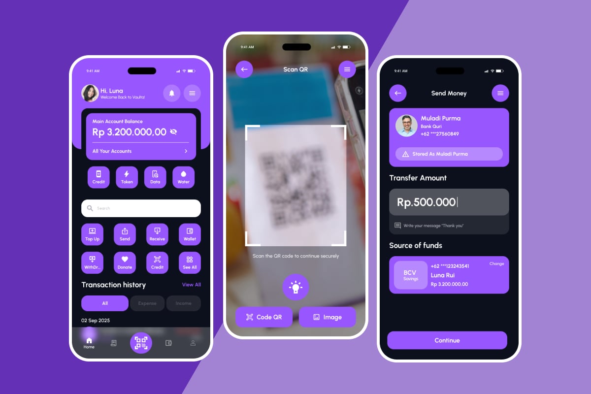 安全银行App界面UI设计套件 Vaulta – Secure Banking UI Kit插图1 安全银行App界面UI设计套件 Vaulta – Secure Banking UI Kit