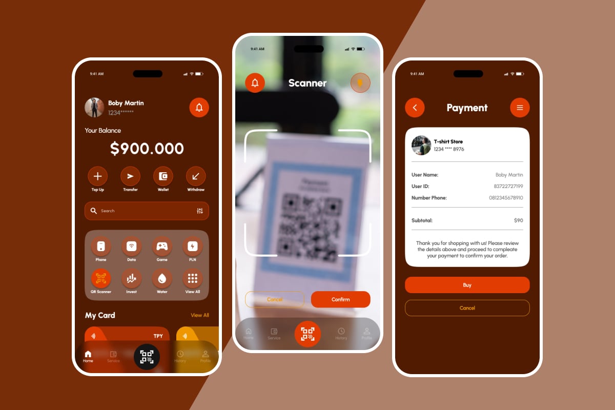 移动支付App应用UI界面设计套件 ThreePay – Mobile Payment UI Kit插图1 移动支付App应用UI界面设计套件 ThreePay – Mobile Payment UI Kit