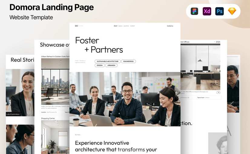 商业代理机构着陆页设计模板 domora-business-agency-landing-page