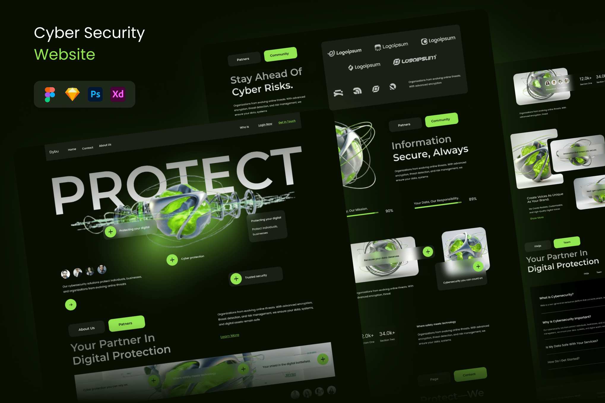 网络安全服务网站UI设计模板 Dybu – Cyber Security Website插图 网络安全服务网站UI设计模板 Dybu - Cyber Security Website
