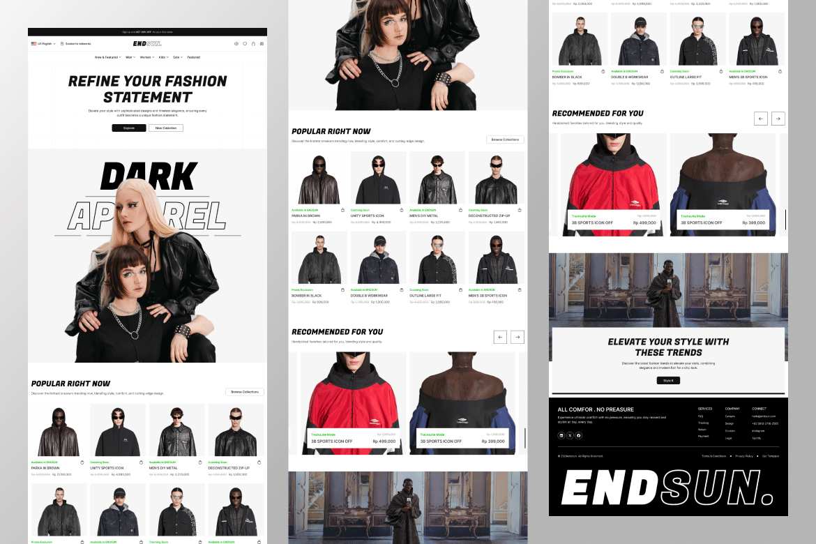 时尚品牌Shopify着陆页设计模板 endsun-fashion-shopify-landing-page插图2 时尚品牌Shopify着陆页设计模板 endsun-fashion-shopify-landing-page