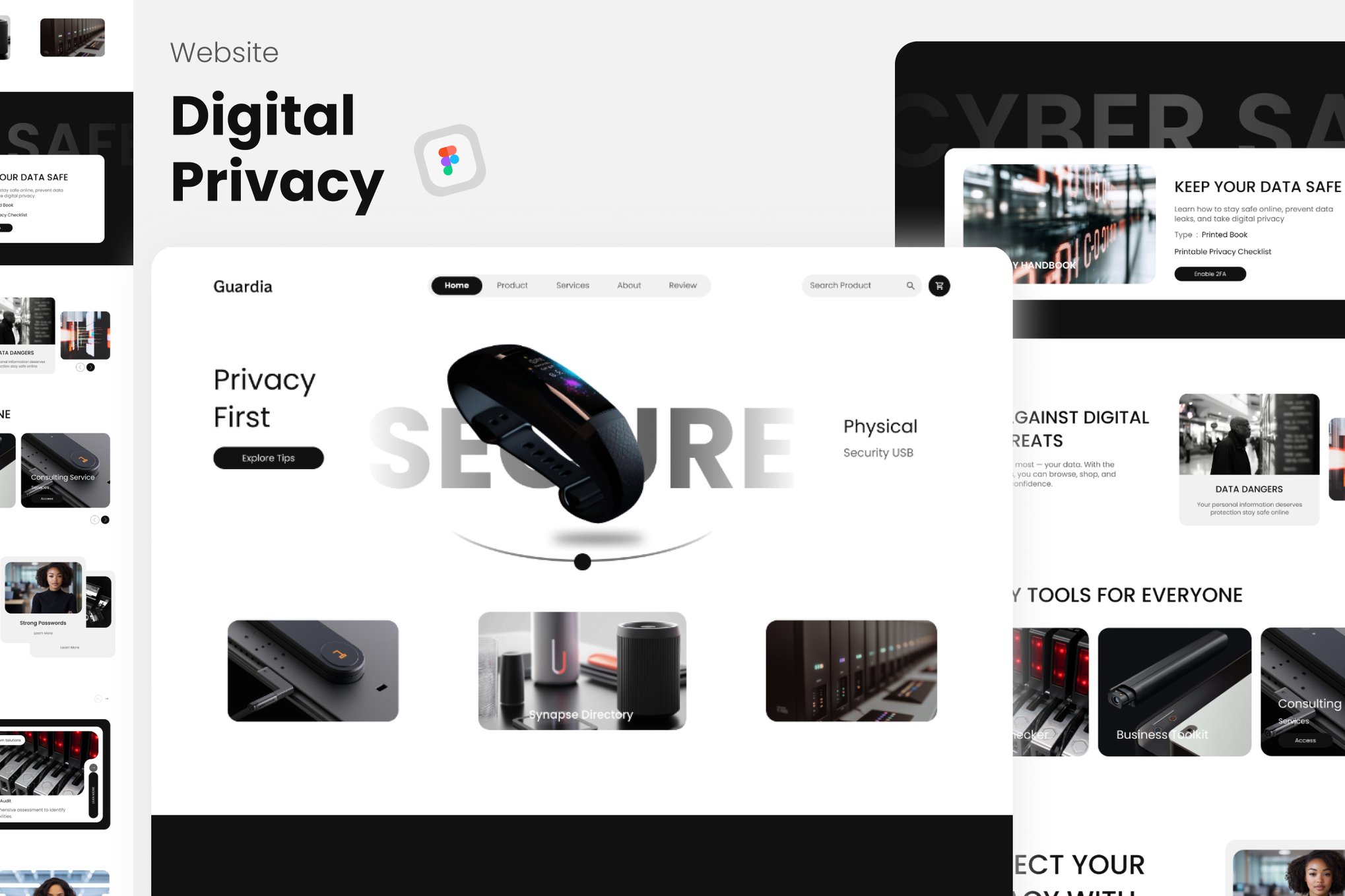 数字隐私与AI安全网站UI设计模板 Guardia- Digital Privacy Website插图 数字隐私与AI安全网站UI设计模板 Guardia- Digital Privacy Website