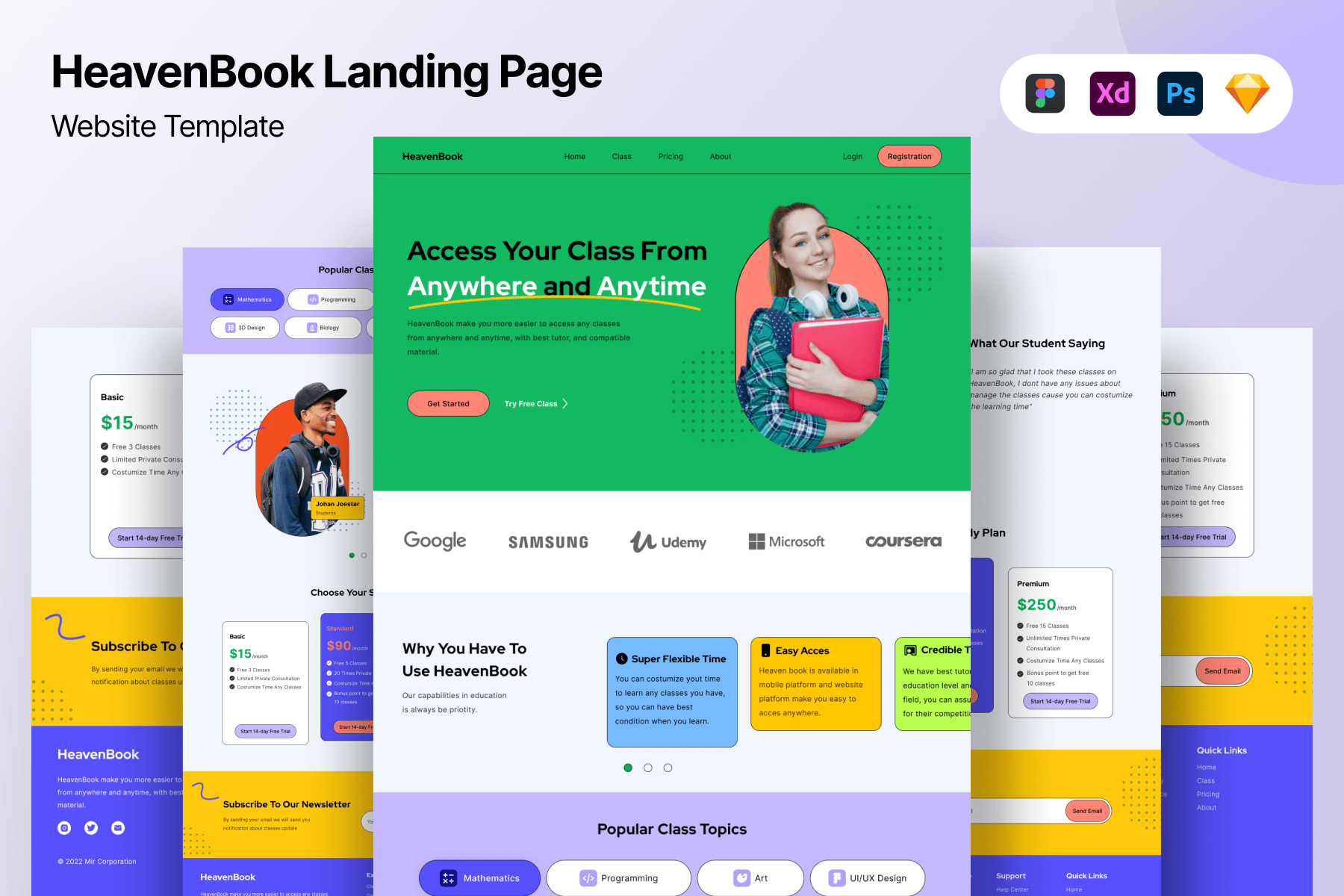 在线课程平台着陆页设计模板 HeavenBook – Online Course Landing Page插图 在线课程平台着陆页设计模板 HeavenBook – Online Course Landing Page