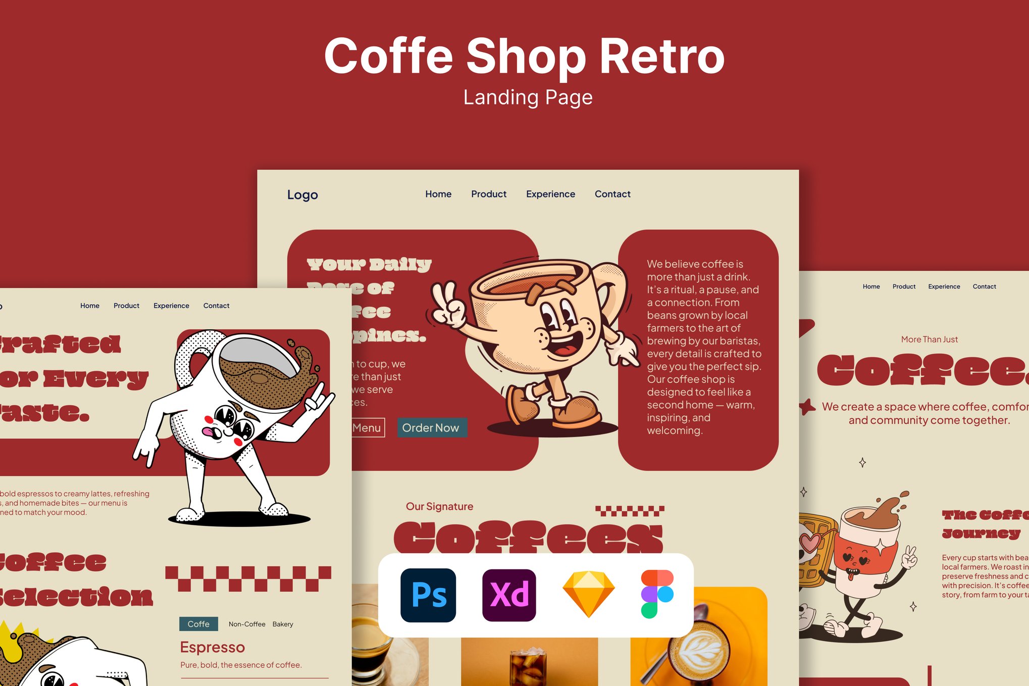 咖啡厅品牌网站UI设计模板 IB – Coffee Shop Website Landing Page插图 咖啡厅品牌网站UI设计模板 IB - Coffee Shop Website Landing Page