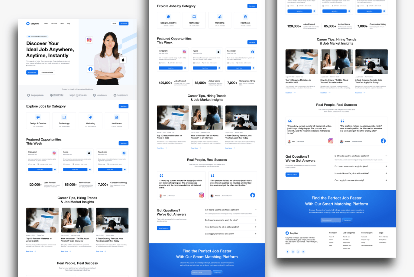 求职招聘平台网站着陆页设计模板 Job Finder Landing Page插图1 求职招聘平台网站着陆页设计模板 Job Finder Landing Page
