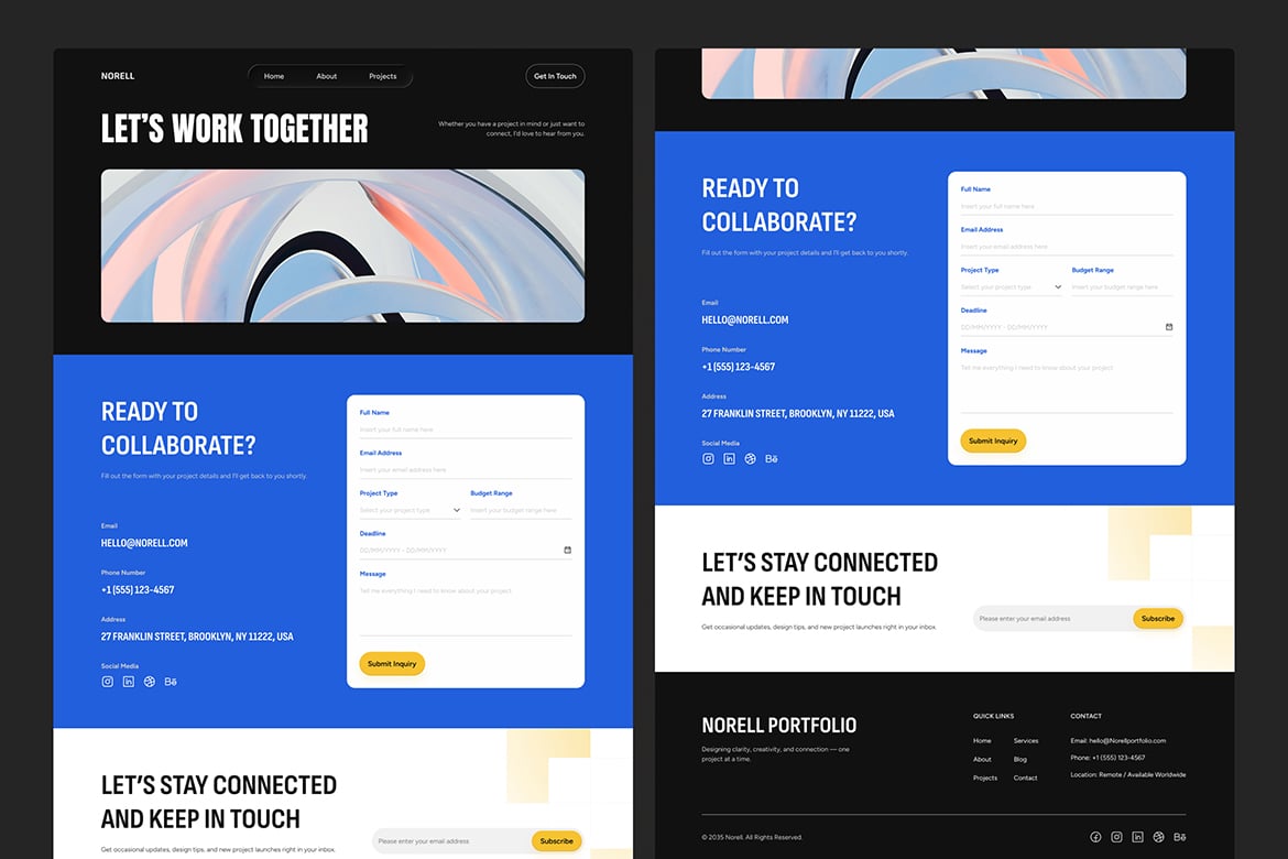 作品集网站UI设计Figma模板 Norell – Portfolio Website UI Figma Template插图6 作品集网站UI设计Figma模板 Norell – Portfolio Website UI Figma Template