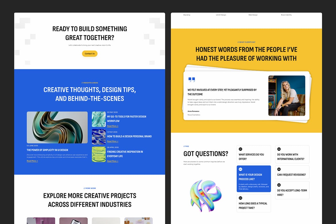 作品集网站UI设计Figma模板 Norell – Portfolio Website UI Figma Template插图5 作品集网站UI设计Figma模板 Norell – Portfolio Website UI Figma Template