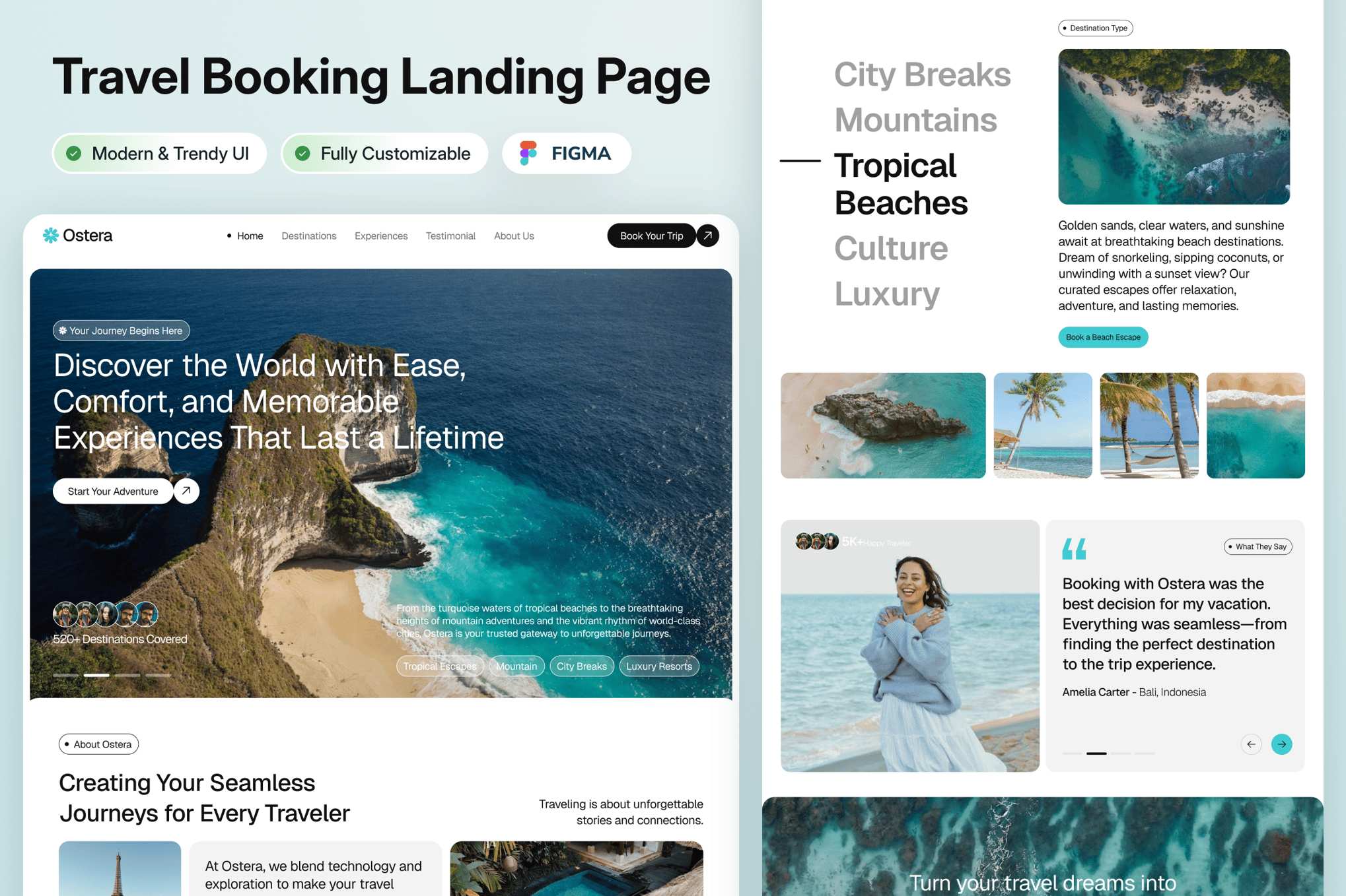 旅游预订服务网站着陆页设计模板 Ostera – Travel Booking Landing Page插图 旅游预订服务网站着陆页设计模板 Ostera – Travel Booking Landing Page
