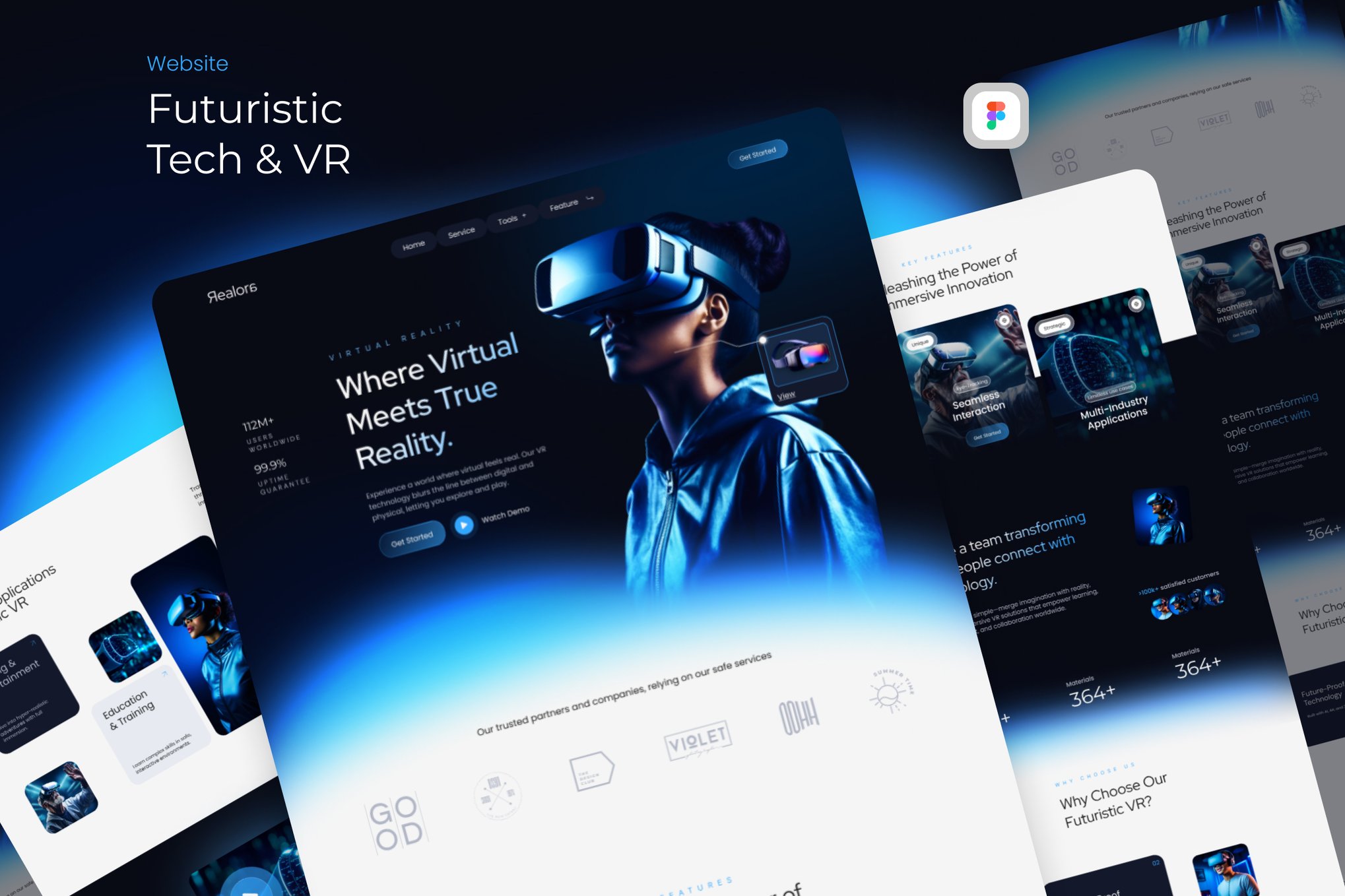 未来科技与虚拟现实网站UI设计模板 Realora – Futuristic Tech & VR website插图 未来科技与虚拟现实网站UI设计模板 Realora - Futuristic Tech & VR website