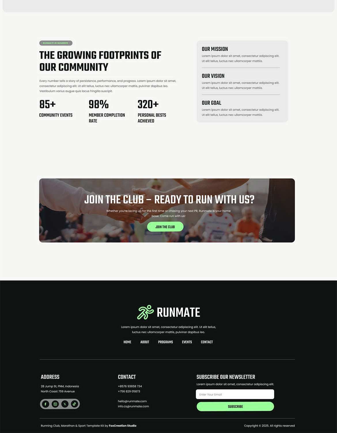马拉松跑步俱乐部与运动网站UI模板 Runmate – Marathon Running Club & Sport插图4 马拉松跑步俱乐部与运动网站UI模板 Runmate - Marathon Running Club & Sport