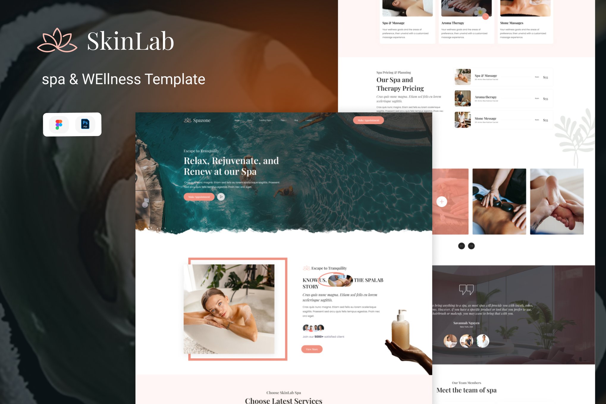 水疗与健康中心网站UI设计模板 Spazone-Spa & Wellness Center Template插图 水疗与健康中心网站UI设计模板 Spazone-Spa & Wellness Center Template