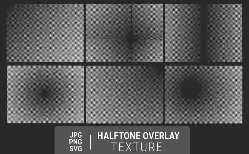 6款经典简约半色调叠加纹理 Halftone Overlay Simple Classic Texture