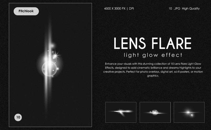 10款镜头光晕灯光效果组合 Lens Flare Light Glow Effect Set