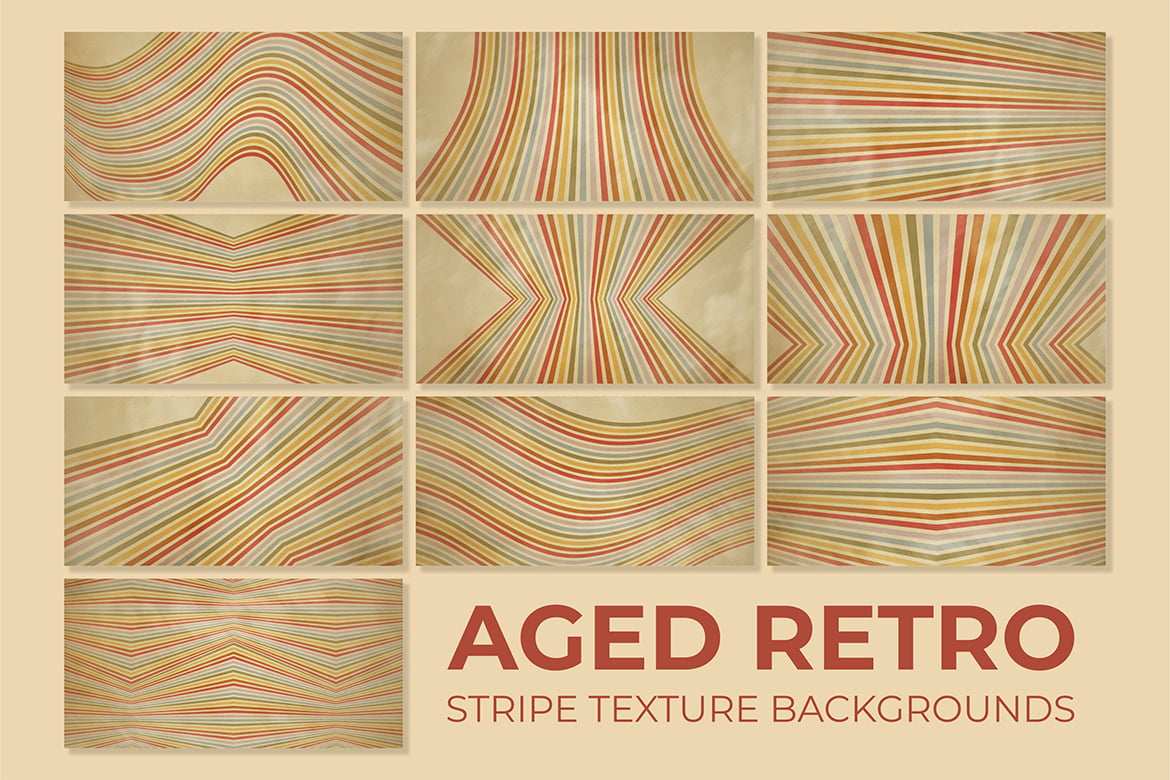 10款复古条纹纹理背景 Aged Retro Stripe Texture Backgrounds插图2 10款复古条纹纹理背景 Aged Retro Stripe Texture Backgrounds