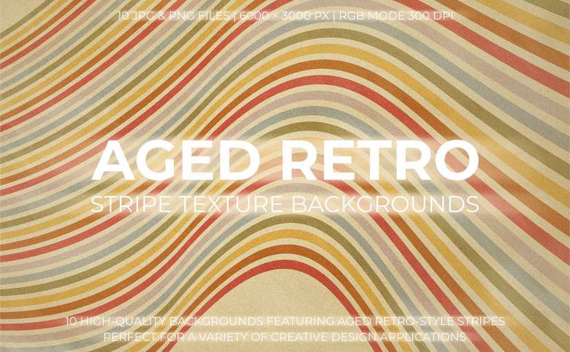 10款复古条纹纹理背景 Aged Retro Stripe Texture Backgrounds