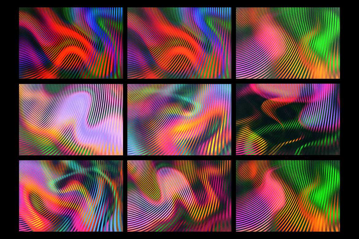 9款鲜艳渐变条纹背景 Optic Pulse Vivid Waveform Backgrounds插图1 9款鲜艳渐变条纹背景 Optic Pulse Vivid Waveform Backgrounds