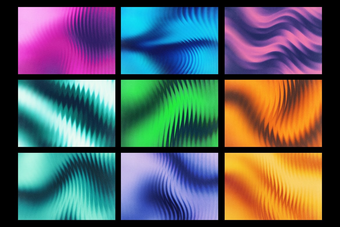 9款鲜艳渐变波浪背景 Bright Flux Vibrant Gradient Wave Backgrounds插图1 9款鲜艳渐变波浪背景 Bright Flux Vibrant Gradient Wave Backgrounds