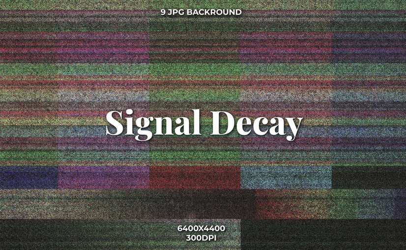 9款故障噪音纹理背景 Signal Decay Glitch Noise Textures