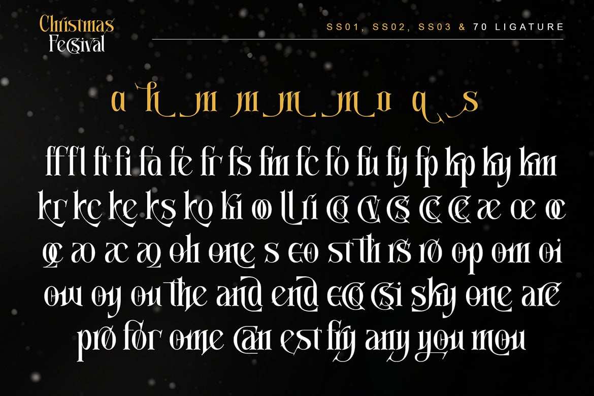 圣诞节日优雅奢华标题衬线字体 Christmas Fecsival – Elegant Serif Font插图6 圣诞节日优雅奢华标题衬线字体 Christmas Fecsival – Elegant Serif Font