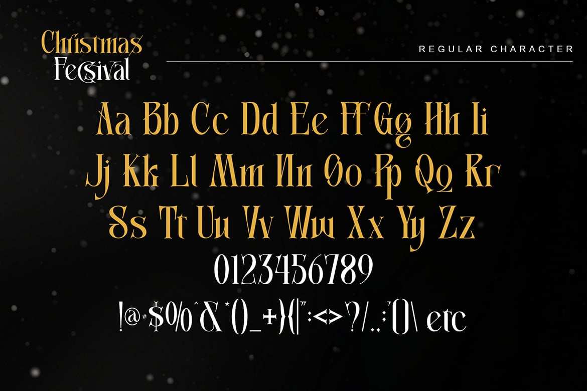 圣诞节日优雅奢华标题衬线字体 Christmas Fecsival – Elegant Serif Font插图3 圣诞节日优雅奢华标题衬线字体 Christmas Fecsival – Elegant Serif Font