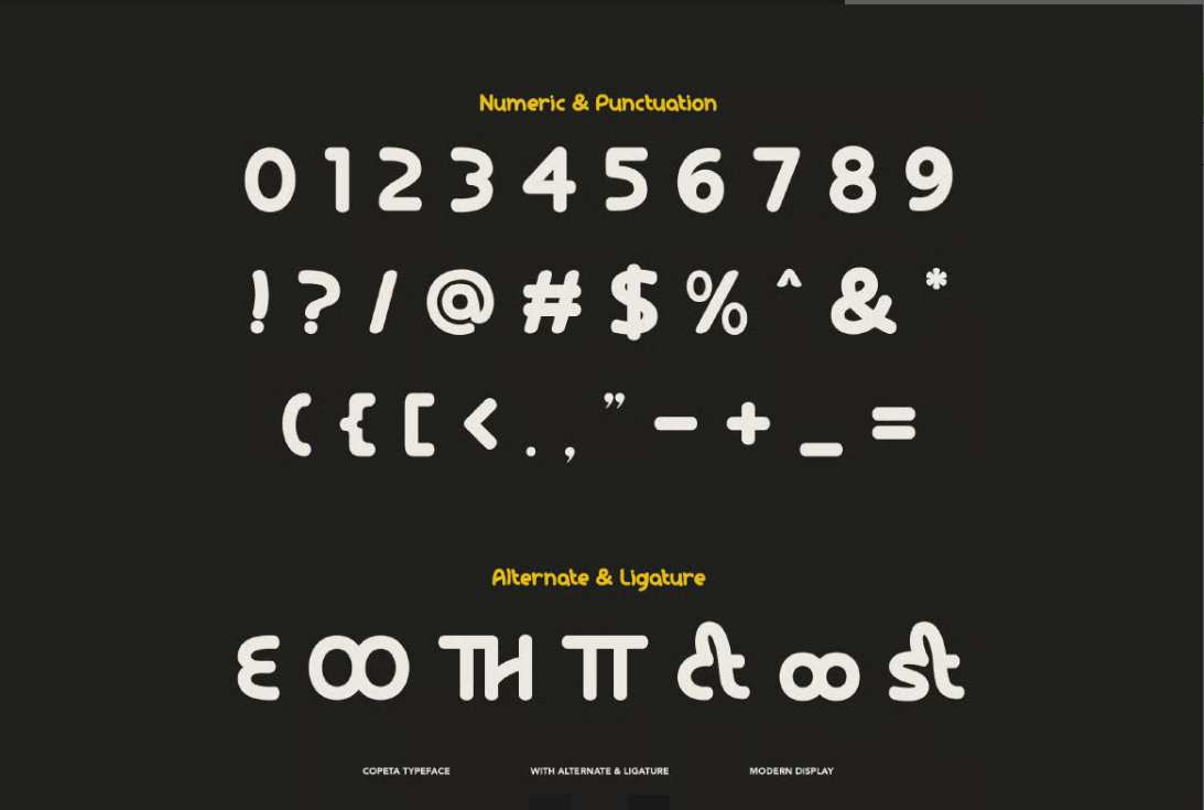 简约现代标题无衬线字体 Minimal Modern Copeta Font插图2 简约现代标题无衬线字体 Minimal Modern Copeta Font