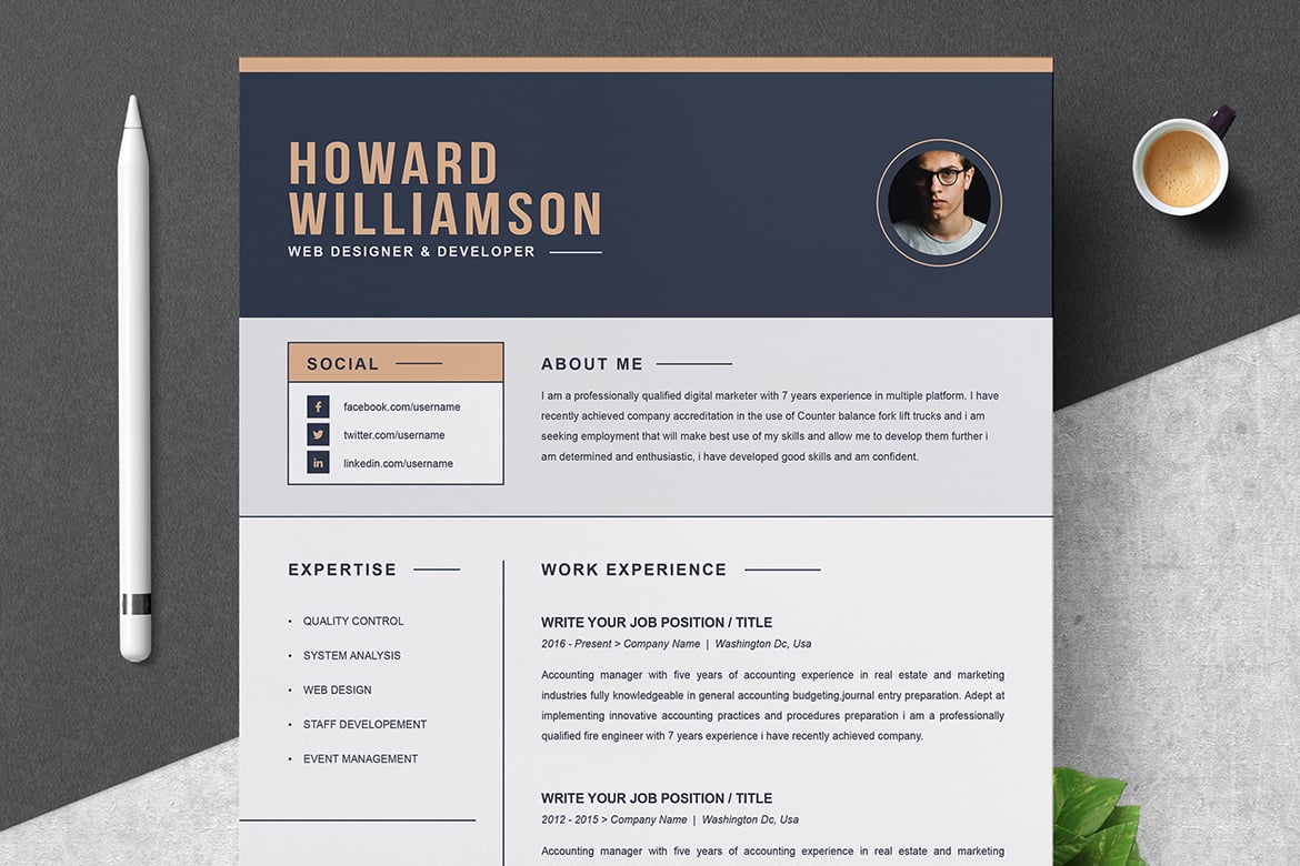 极简主义简历排版模板 Minimalist Resume Layout Print Templates插图4 极简主义简历排版模板 Minimalist Resume Layout Print Templates