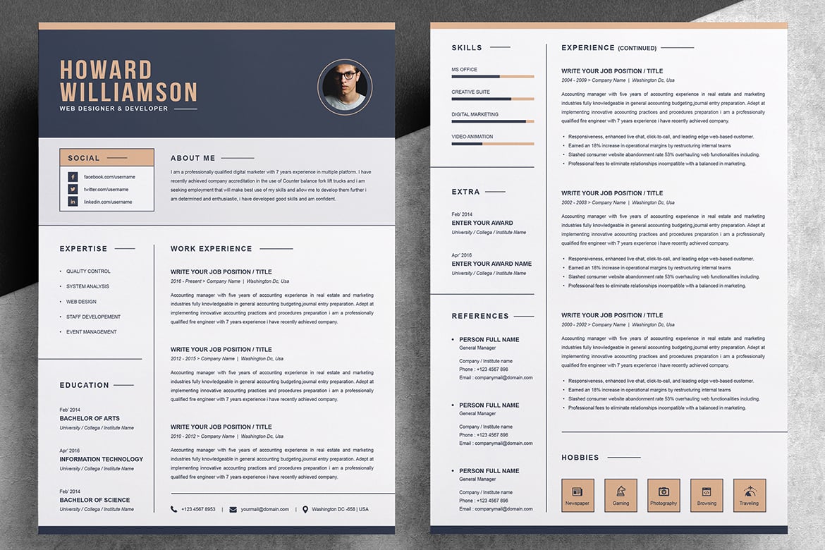 极简主义简历排版模板 Minimalist Resume Layout Print Templates插图1 极简主义简历排版模板 Minimalist Resume Layout Print Templates