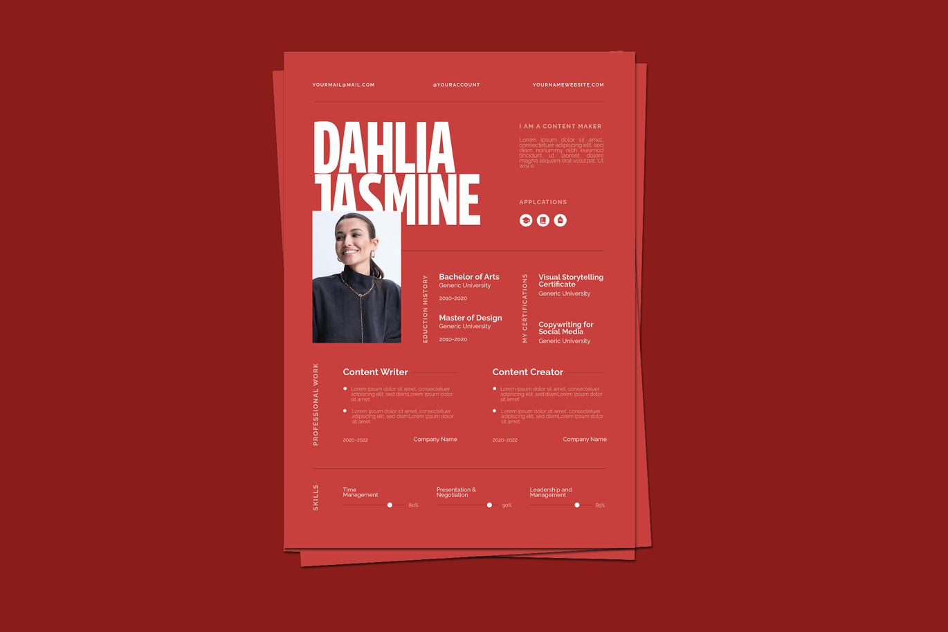 极简加粗风格简历模板 Minimalist Bold – Resume Print Templates插图3 极简加粗风格简历模板 Minimalist Bold - Resume Print Templates