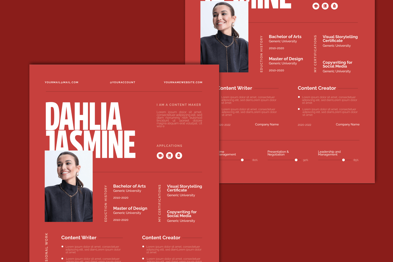 极简加粗风格简历模板 Minimalist Bold – Resume Print Templates插图2 极简加粗风格简历模板 Minimalist Bold - Resume Print Templates