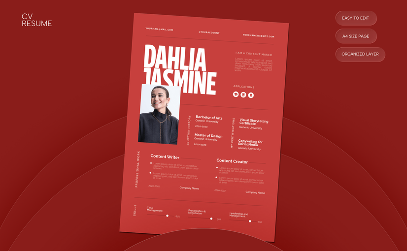 极简加粗风格简历模板 Minimalist Bold – Resume Print Templates
