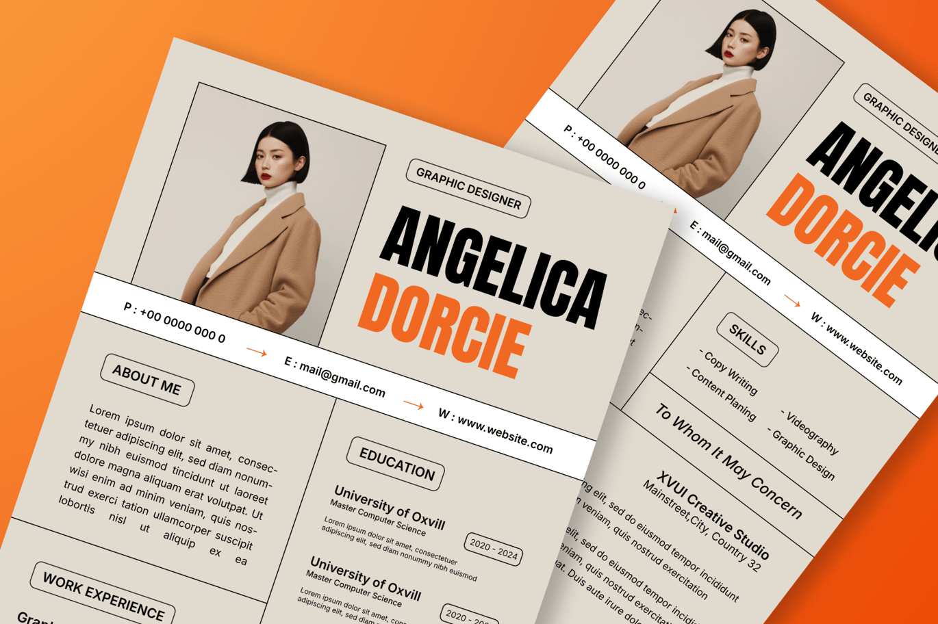 极简CV简历设计模板 Minimalist CV Resume Print Templates插图2 极简CV简历设计模板 Minimalist CV Resume Print Templates