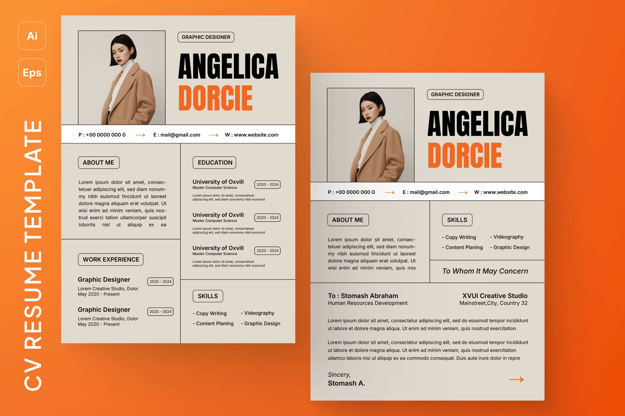 极简CV简历设计模板 Minimalist CV Resume Print Templates插图 极简CV简历设计模板 Minimalist CV Resume Print Templates