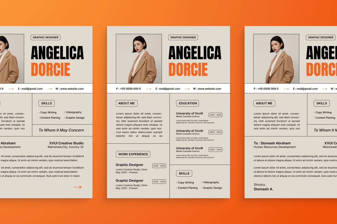 极简CV简历设计模板 Minimalist CV Resume Print Templates插图3 极简CV简历设计模板 Minimalist CV Resume Print Templates