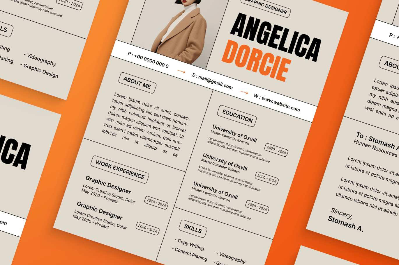 极简CV简历设计模板 Minimalist CV Resume Print Templates插图5 极简CV简历设计模板 Minimalist CV Resume Print Templates