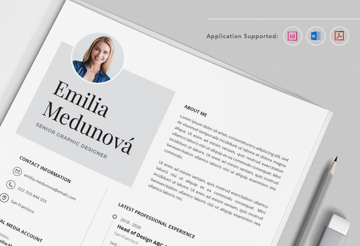 专业CV简历模板 Vol.44 Professional CV Resume Template Vol.44插图2 专业CV简历模板 Vol.44 Professional CV Resume Template Vol.44