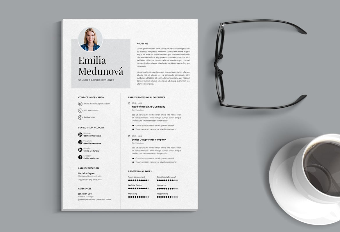 专业CV简历模板 Vol.44 Professional CV Resume Template Vol.44插图1 专业CV简历模板 Vol.44 Professional CV Resume Template Vol.44