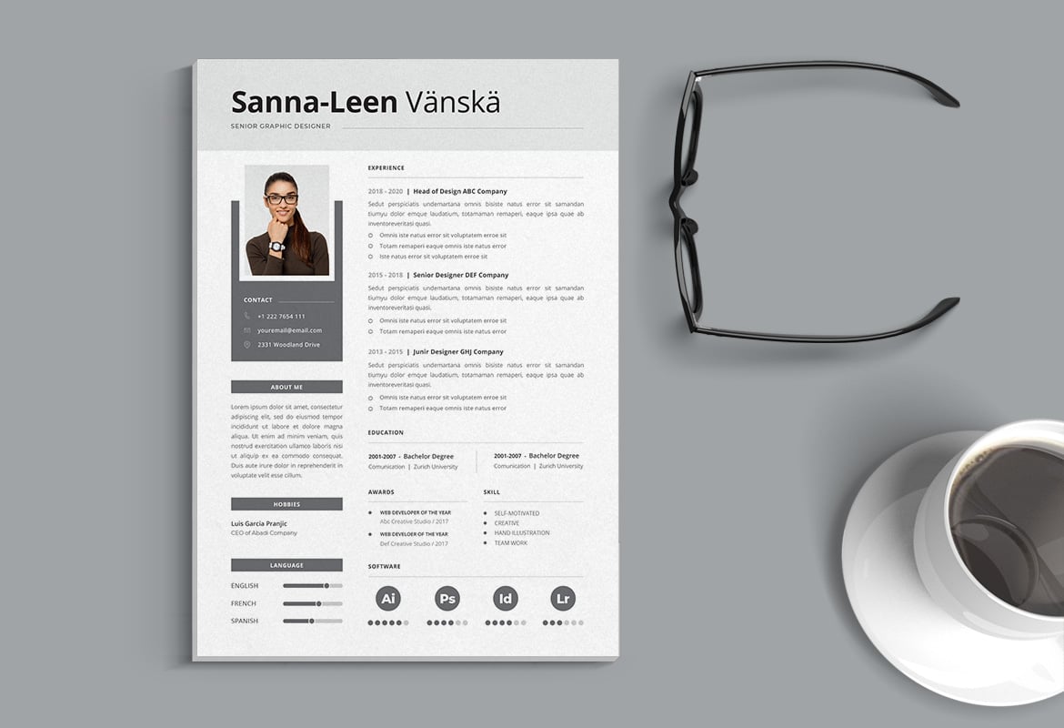 现代简约CV简历模板 Vol.44 Professional CV Resume Template Vol.44插图1 现代简约CV简历模板 Vol.44 Professional CV Resume Template Vol.44