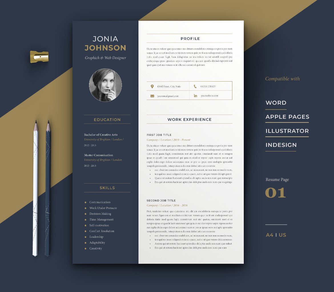 专业求职简历CV模板 Professional Resume Cv Print Templates插图2 专业求职简历CV模板 Professional Resume Cv Print Templates