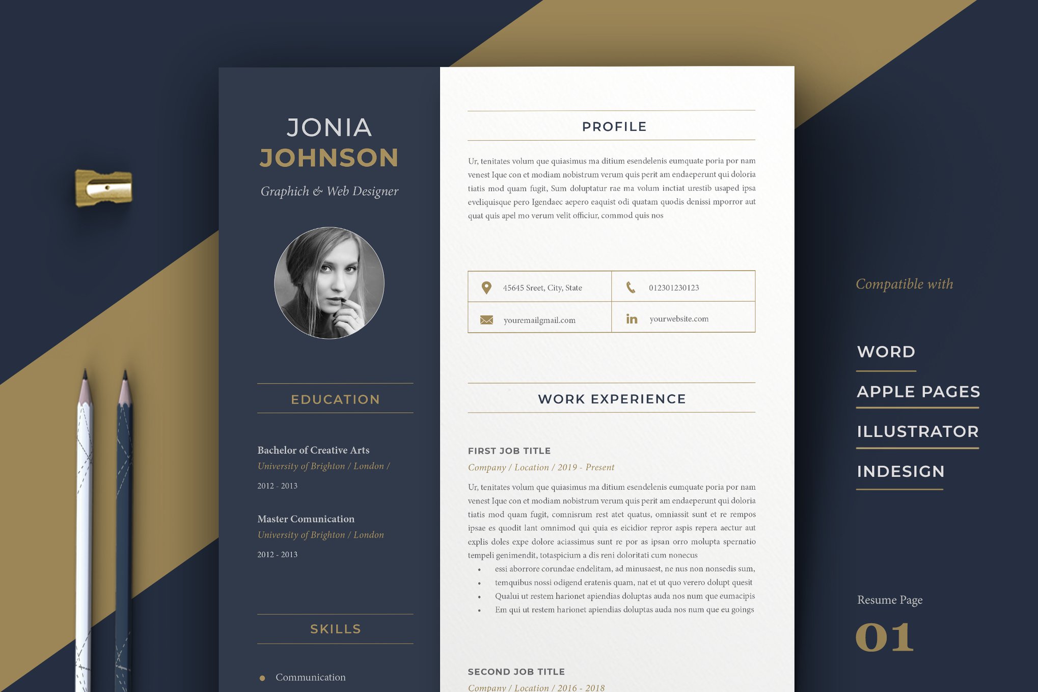 专业求职简历CV模板 Professional Resume Cv Print Templates插图 专业求职简历CV模板 Professional Resume Cv Print Templates