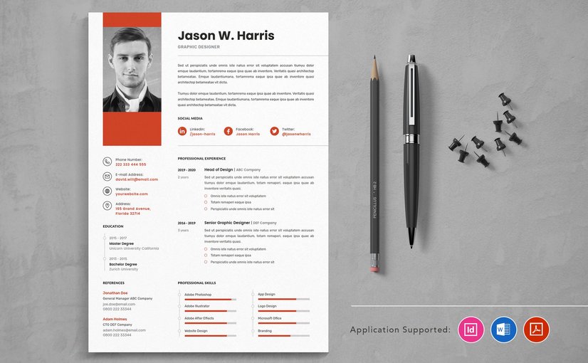 专业CV简历InDesign模板 Vol.6 Professional CV Resume InDesign Template Vol.6