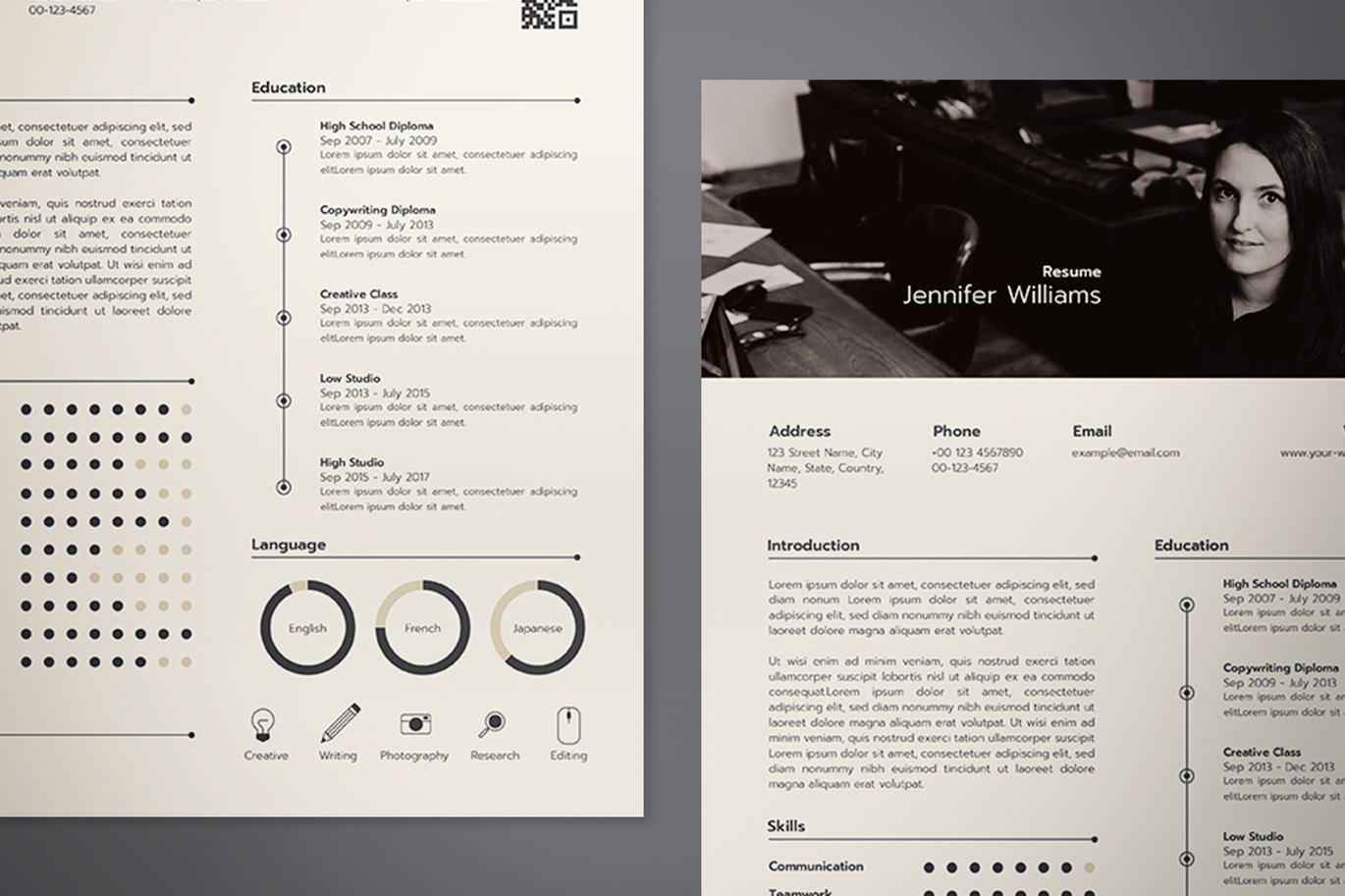 专业简历与求职信套装模板 Professional Resume & Cover Letter Print Templates插图2 专业简历与求职信套装模板 Professional Resume & Cover Letter Print Templates