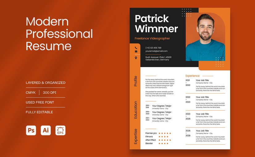 现代专业简历打印模板 Modern Professional Resume Print Templates