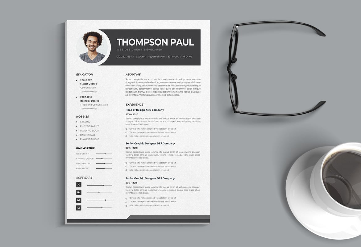 现代简约CV简历模板 Vol.1 Professional CV Resume Illustration Template Vol.1插图1 现代简约CV简历模板 Vol.1 Professional CV Resume Illustration Template Vol.1