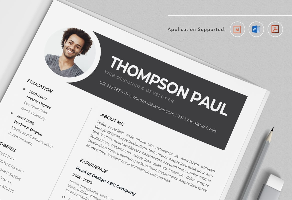 现代简约CV简历模板 Vol.1 Professional CV Resume Illustration Template Vol.1插图2 现代简约CV简历模板 Vol.1 Professional CV Resume Illustration Template Vol.1