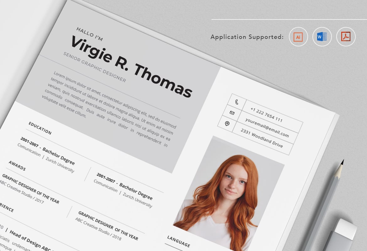 专业CV简历模板 Vol.42 Professional CV Resume Template Vol.42插图2 专业CV简历模板 Vol.42 Professional CV Resume Template Vol.42