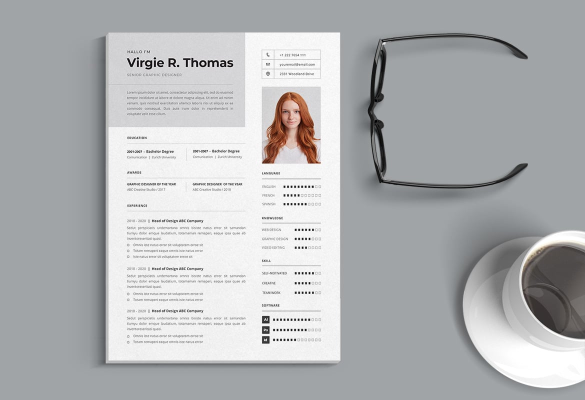专业CV简历模板 Vol.42 Professional CV Resume Template Vol.42插图1 专业CV简历模板 Vol.42 Professional CV Resume Template Vol.42